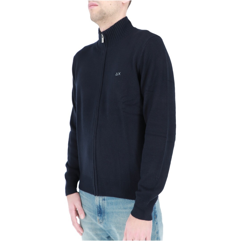 Maglia Sun 68 Uomo Full Zip Solid Warm 07 NAVY BLUE