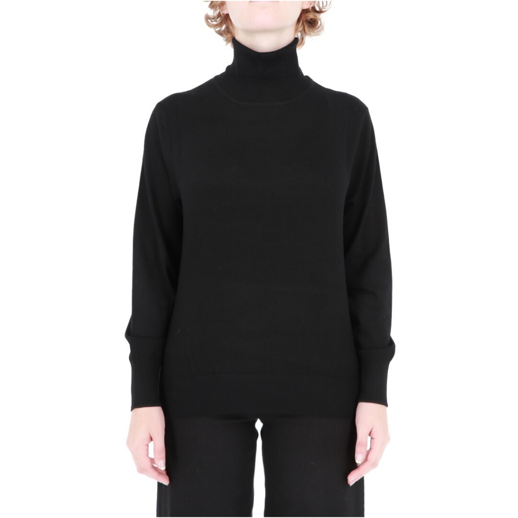 Maglia ScotchSoda Donna Core Roll Neck RelaX Pull BLACK