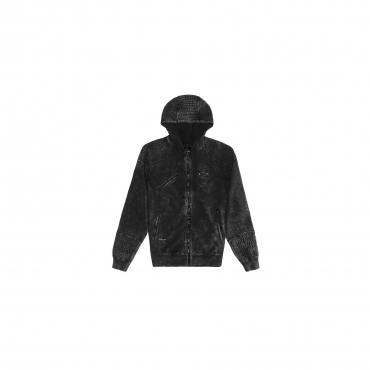 felpa cappuccio zip uomo cayler  sons sweatshirt hoodie zip moto acidwashedblack unico