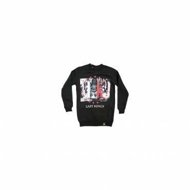 felpa girocollo uomo last kings sweatshirt crewneck lk tyga black/white/red unico