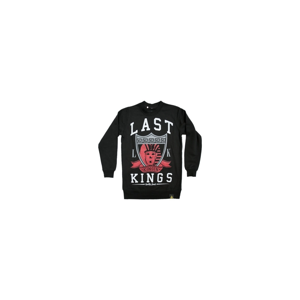 felpa girocollo uomo last kings sweatshirt crewneck red pharaoh black/grey/red unico