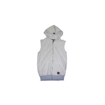 felpa leggera cappuccio smanicata uomo shoeshine sweatshirt hoodie sleeveless zip rovesciata e5zu10 grey melange unico