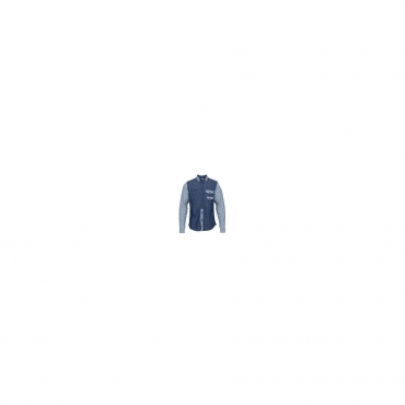 camicia manica lunga uomo humor shirt l/s roar dress blues unico