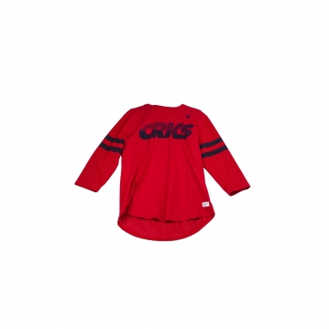 maglietta manica 3/4 uomo crookstech knit football t shirt ROSSO