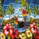 camicia manica corta uomo hawaiian shirt PARROT SCENE