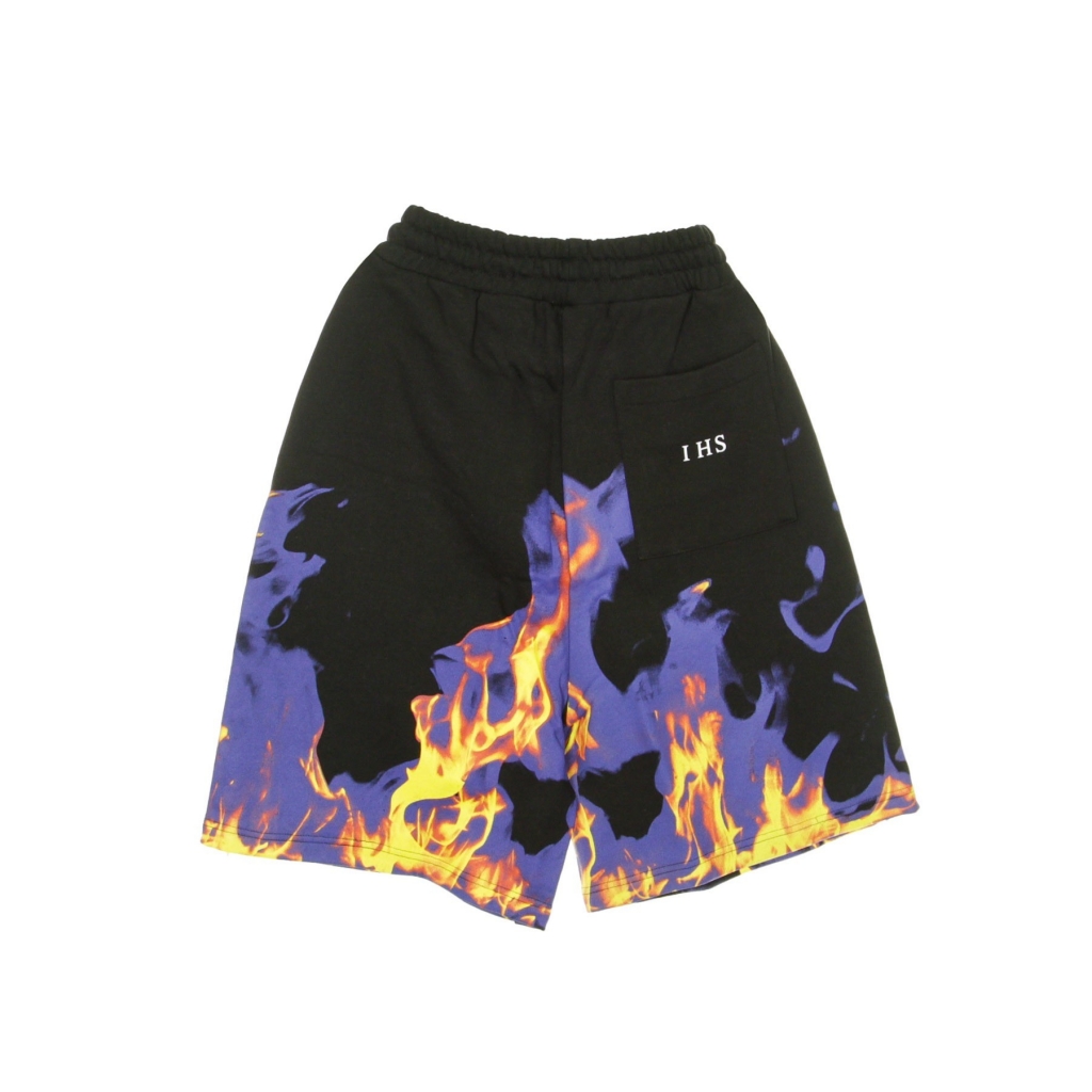 pantalone corto tuta uomo multi flames BLACK