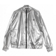 giacca tuta donna silver chrome zip