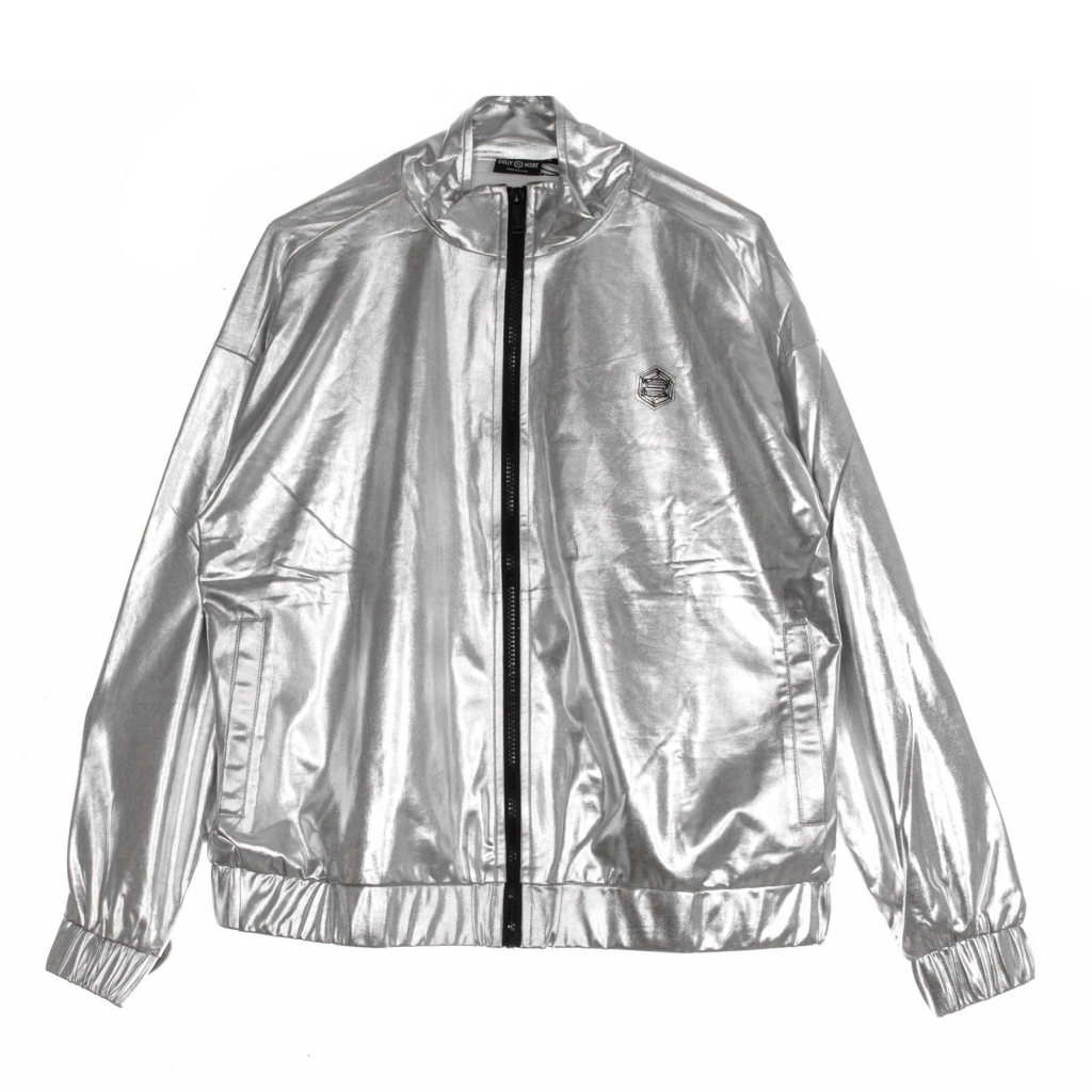 giacca tuta donna silver chrome zip