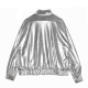 giacca tuta donna silver chrome zip