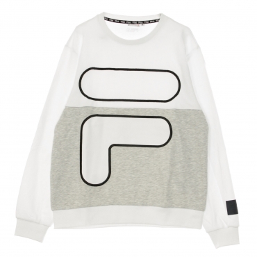 felpa leggera girocollo uomo latan crew sweat BRIGHT WHITE/LIGHT GREY MELANGE BROS