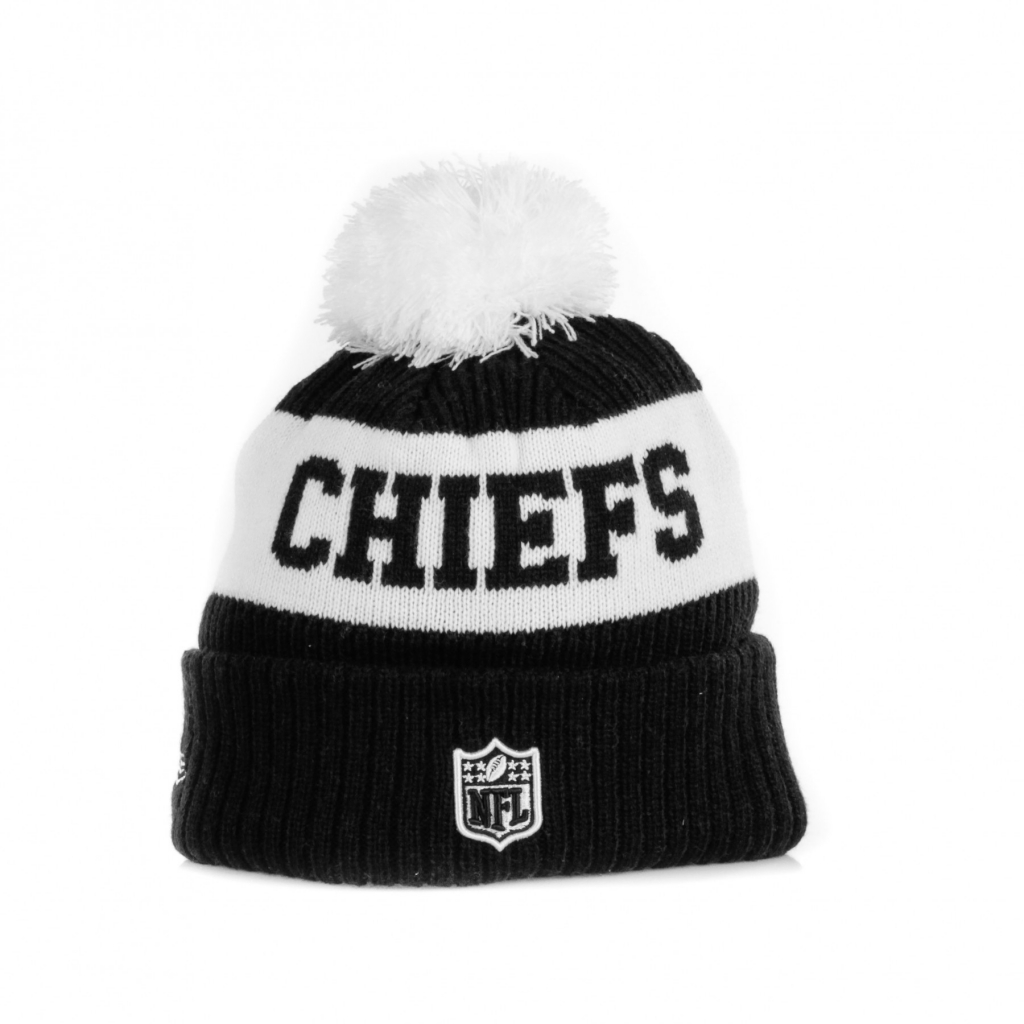 cappello pom pom uomo nfl 20 sport knit kanchi BLACK/WHITE