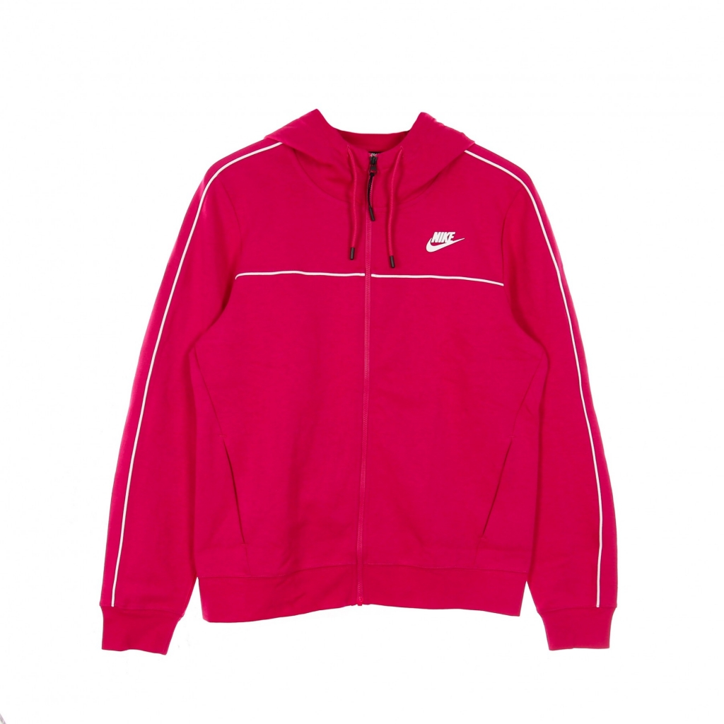 felpa leggera cappuccio zip donna w sportswear millenium essential fleece full-zip hoodie FIREBERRY/WHITE