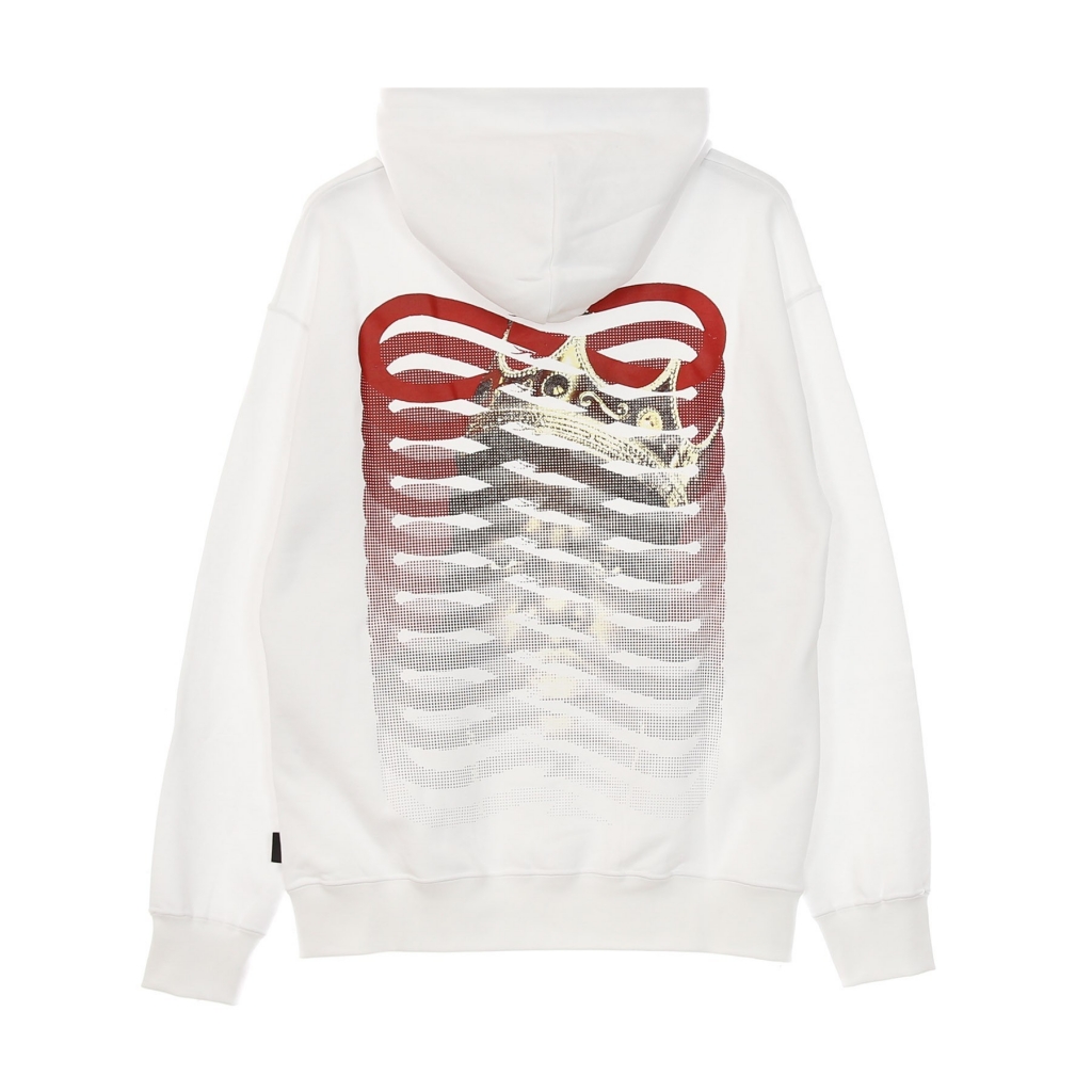 felpa leggera cappuccio uomo ribs biggie hoodie WHITE