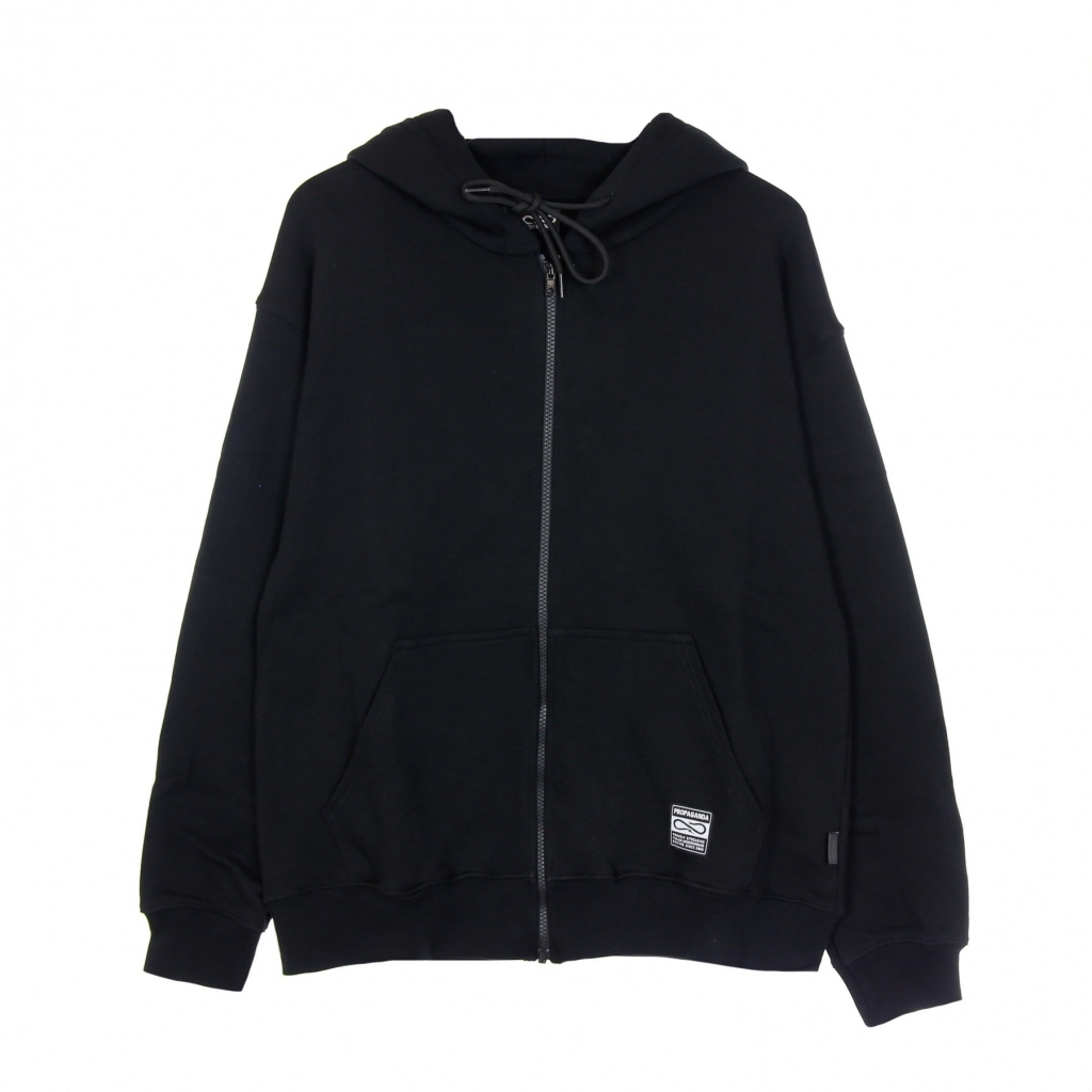 felpa leggera cappuccio zip uomo ribs gradient zip hoodie BLACK