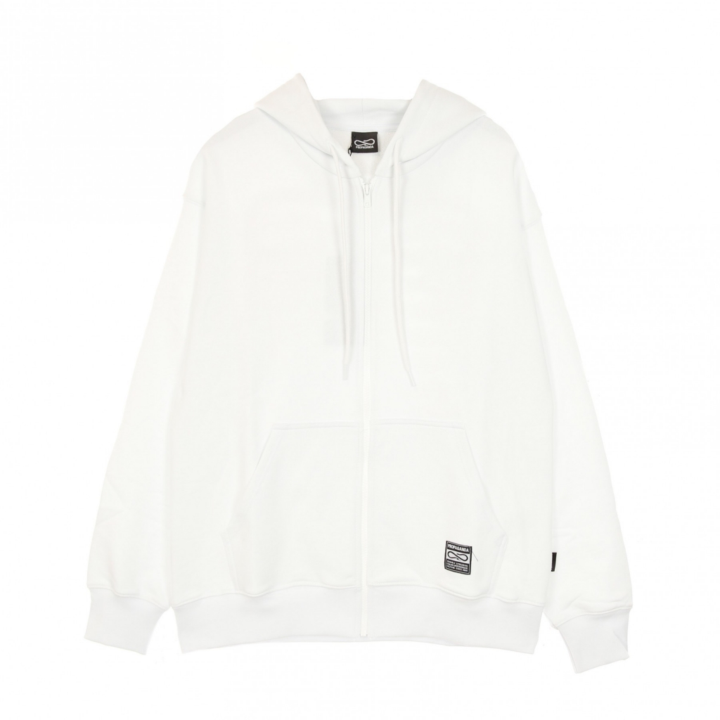 felpa leggera cappuccio zip uomo ribs gradient zip hoodie WHITE