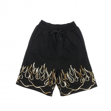 pantalone corto tuta uomo 3d print flames shorts BLACK