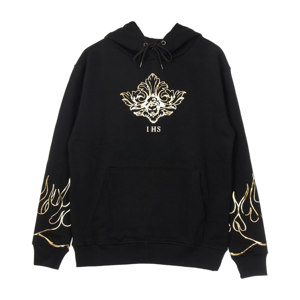 felpa leggera cappuccio uomo 3d print flames angel hoodie BLACK