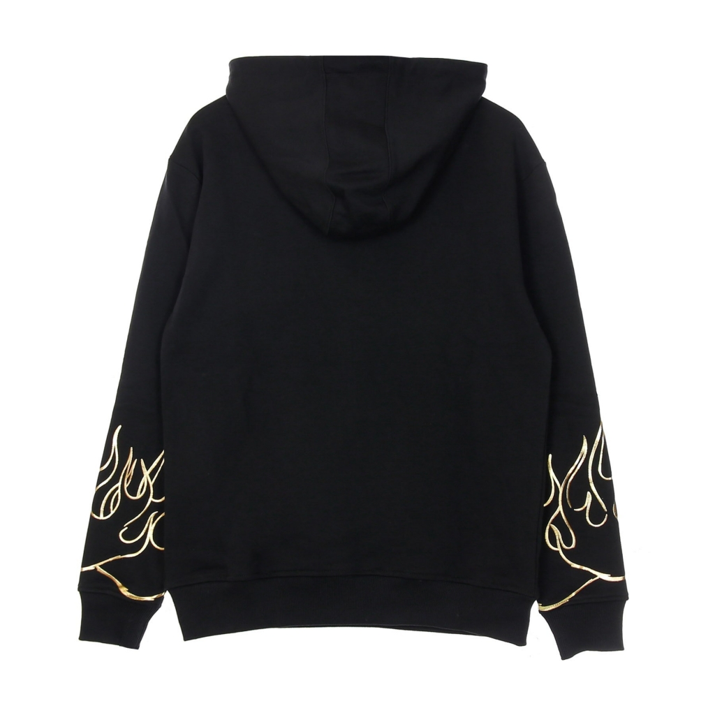 felpa leggera cappuccio uomo 3d print flames angel hoodie BLACK