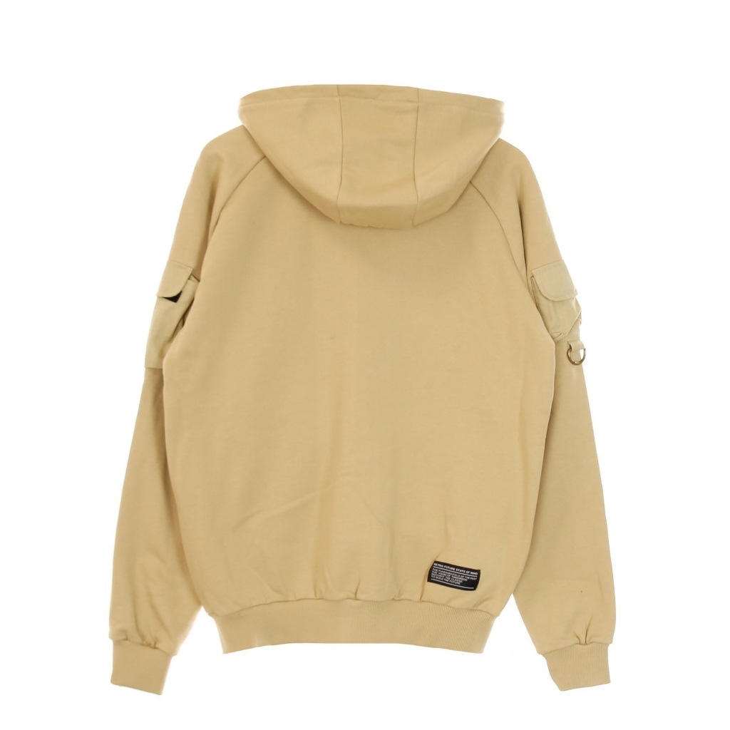 felpa leggera cappuccio zip uomo retrofuture cargo zip hoodie BEIGE