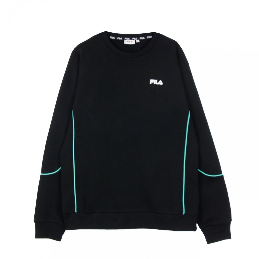 felpa leggera girocollo uomo adil crew sweat BLACK