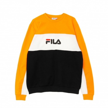 felpa leggera girocollo uomo aqil blocked crew sweat BLACK/FLAME ORANGE/BRIGHT WHITE