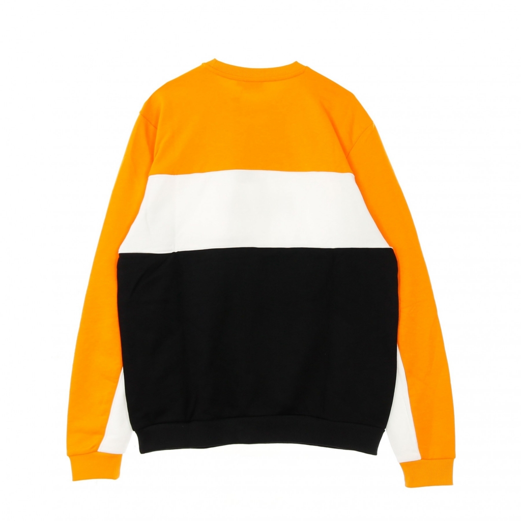 felpa leggera girocollo uomo aqil blocked crew sweat BLACK/FLAME ORANGE/BRIGHT WHITE