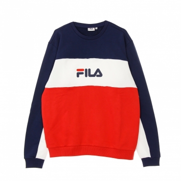 felpa leggera girocollo uomo aqil blocked crew sweat TRUE RED/BLACK IRIS/BRIGHT WHITE