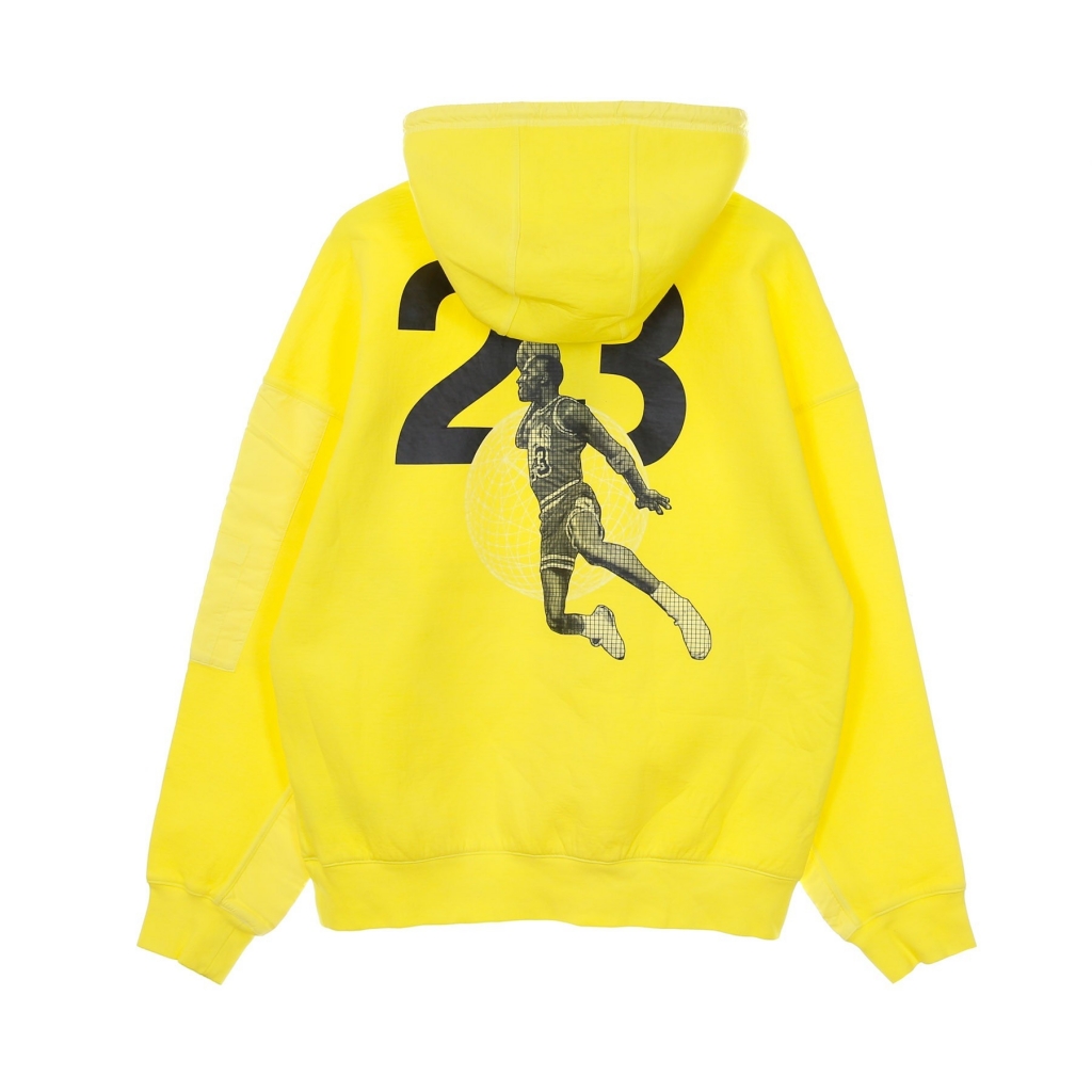 felpa leggera cappuccio uomo m 23engineered washed fleece pullover hoodie OPTI YELLOW/BLACK