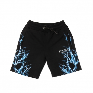 pantalone corto tuta uomo light blue lightning shorts BLACK/LIGHT BLUE