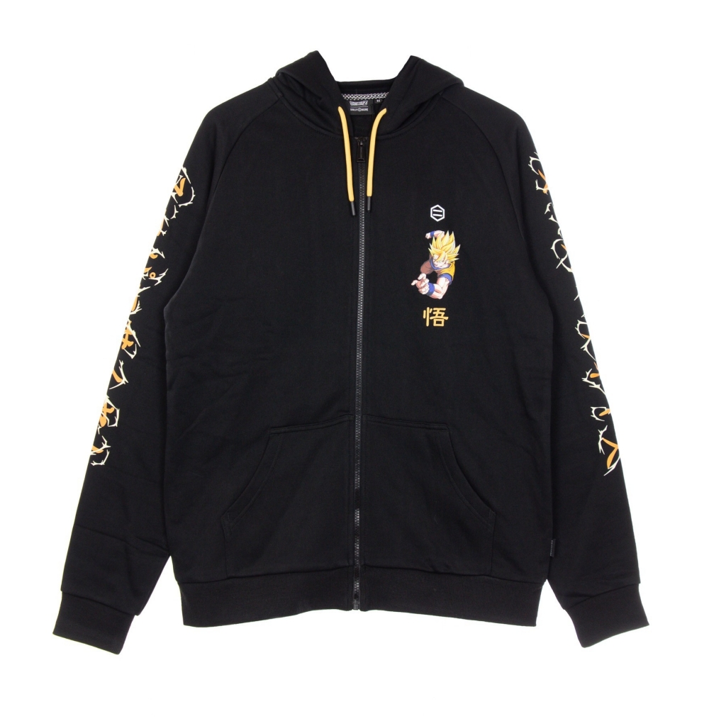 felpa leggera cappuccio zip uomo goku super sayan zip hoodie BLACK