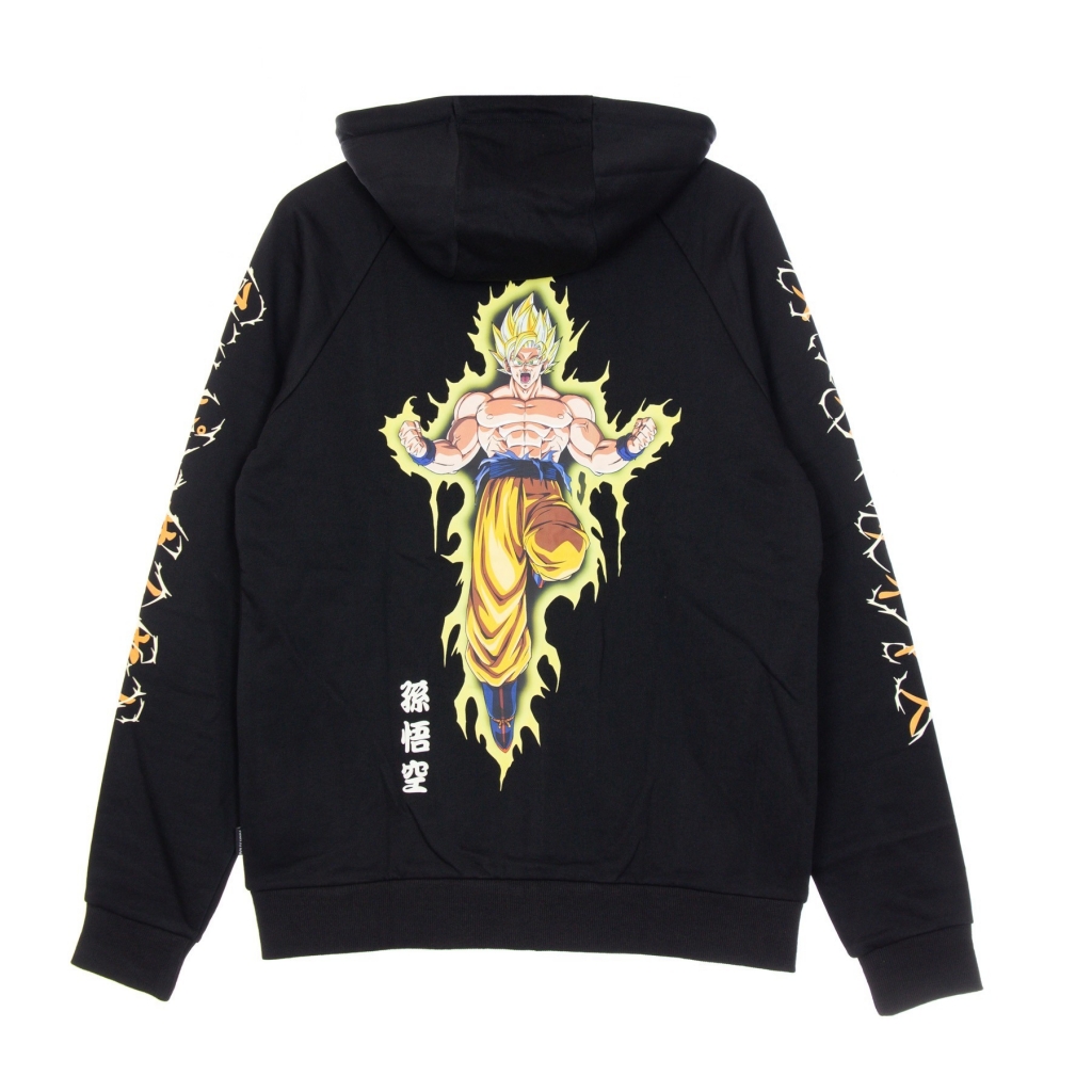 felpa leggera cappuccio zip uomo goku super sayan zip hoodie BLACK