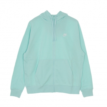 felpa leggera cappuccio zip uomo sportswear club hoodie full zip french terry LIGHT DEW/LIGHT DEW/WHITE