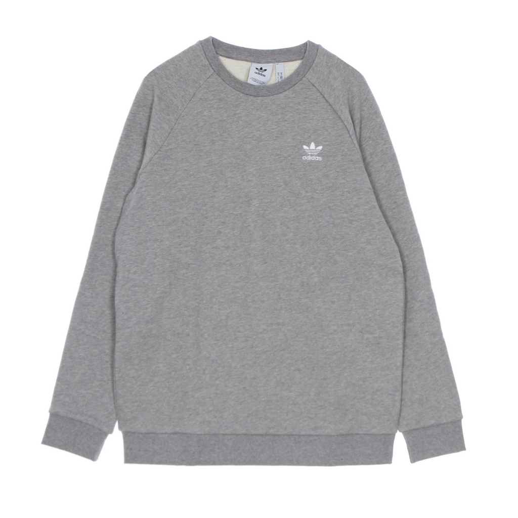 felpa leggera girocollo uomo loungewear trefoil essentials crewneck MEDIUM GREY HEATHER