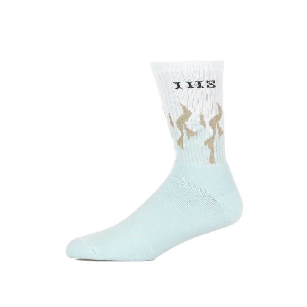 calza media uomo new flames socks WHITE/CYAN