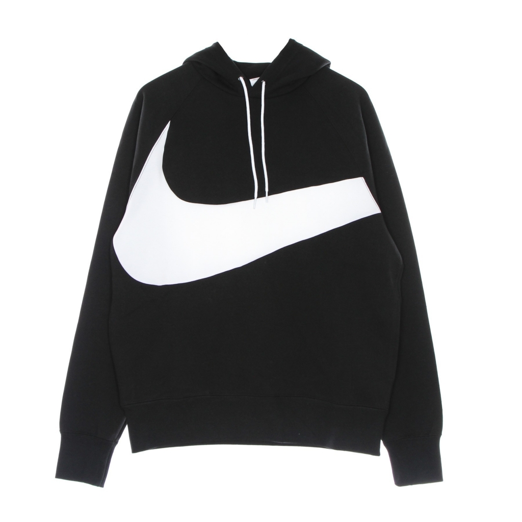 felpa leggera cappuccio uomo swoosh tech fleece pullover hoodie BLACK/WHITE/WHITE