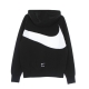 felpa leggera cappuccio uomo swoosh tech fleece pullover hoodie BLACK/WHITE/WHITE