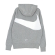 felpa leggera cappuccio uomo swoosh tech fleece pullover hoodie DK GREY HEATHER/WHITE/WHITE