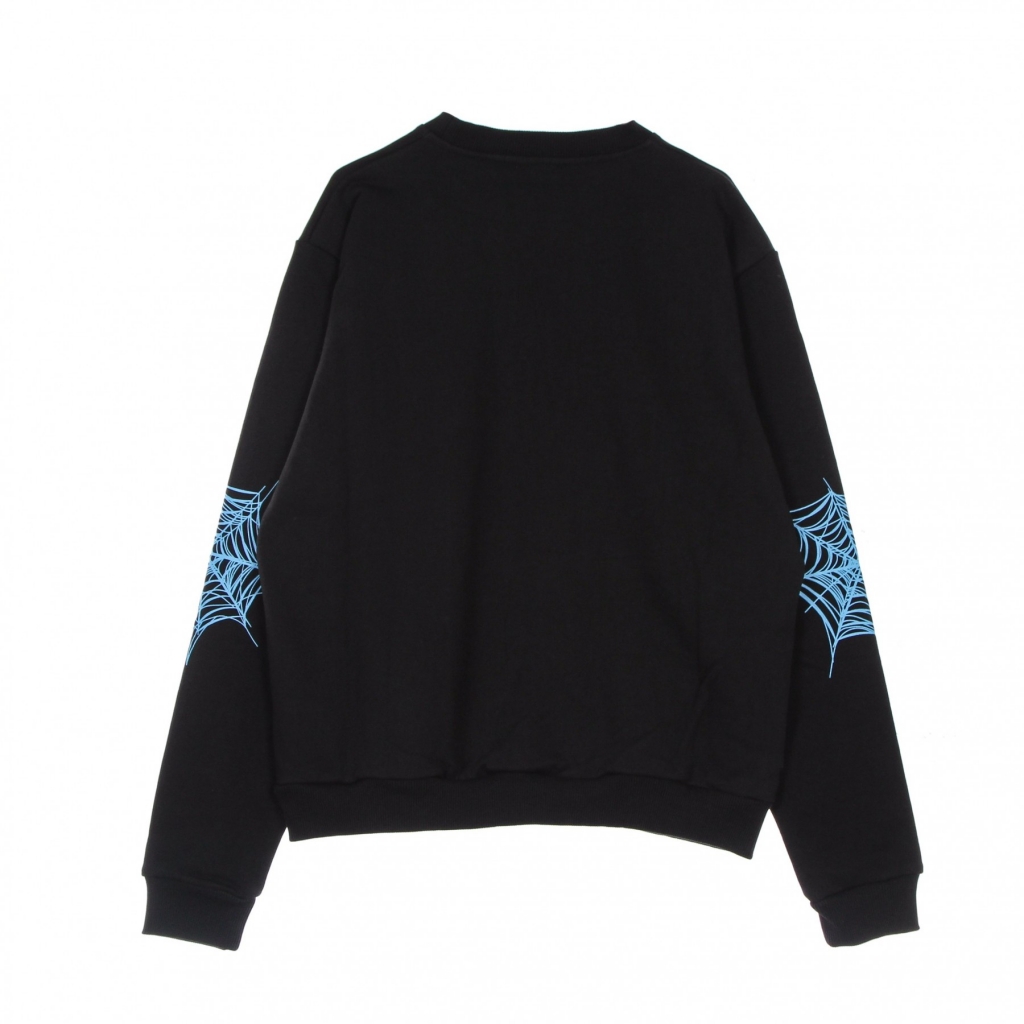 felpa leggera girocollo uomo light blue cobweb print crewneck BLACK/LIGHT BLUE