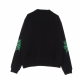 felpa leggera girocollo uomo green cobweb print crewneck BLACK/GREEN