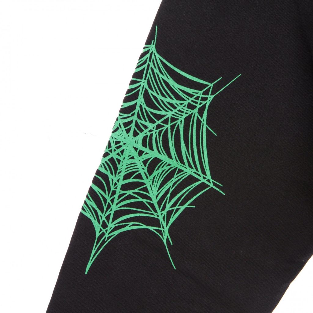 felpa leggera girocollo uomo green cobweb print crewneck BLACK/GREEN