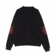 felpa leggera girocollo uomo red cobweb print crewneck BLACK/RED