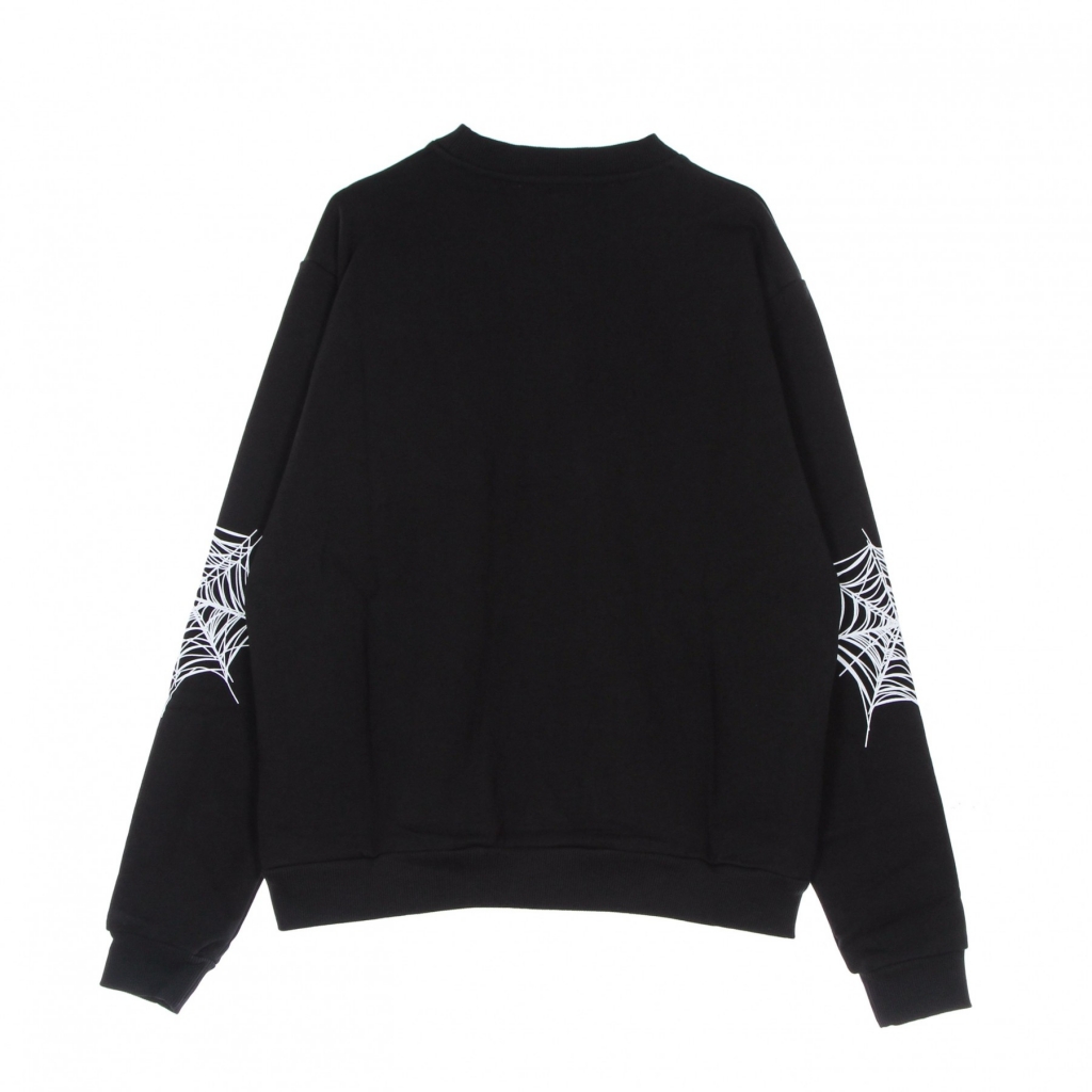 felpa leggera girocollo uomo white cobweb print crewneck BLACK/WHITE