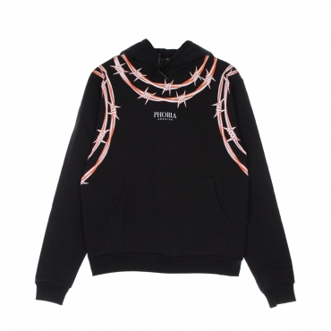 felpa leggera cappuccio uomo orange barbed wire hoodie BLACK/ORANGE