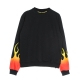 felpa leggera girocollo uomo red shaded flames crewneck BLACK/RED