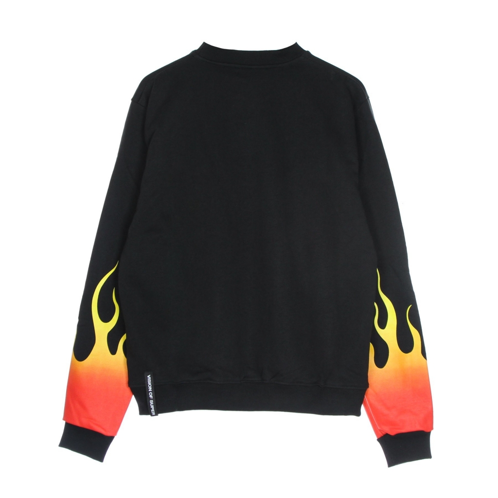 felpa leggera girocollo uomo red shaded flames crewneck BLACK/RED