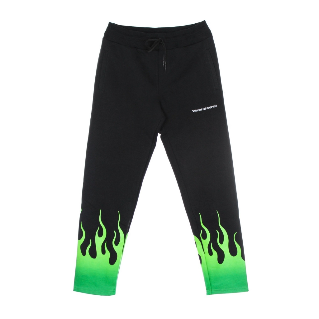 pantalone tuta leggero uomo green shaded flames pants BLACK/GREEN