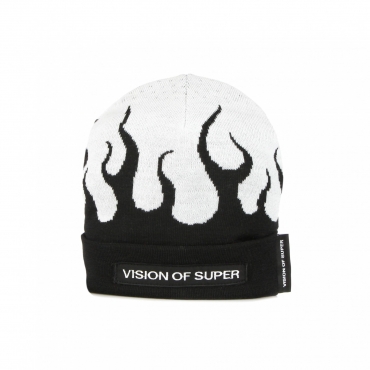 cappello uomo white flames beanie BLACK/WHITE