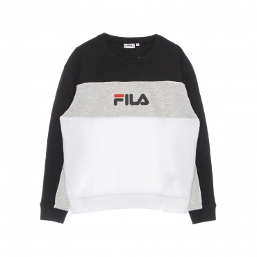 felpa leggera girocollo donna amina blocked crew sweat BRIGHT WHITE/BLACK/LIGHT GREY MELANGE BROS