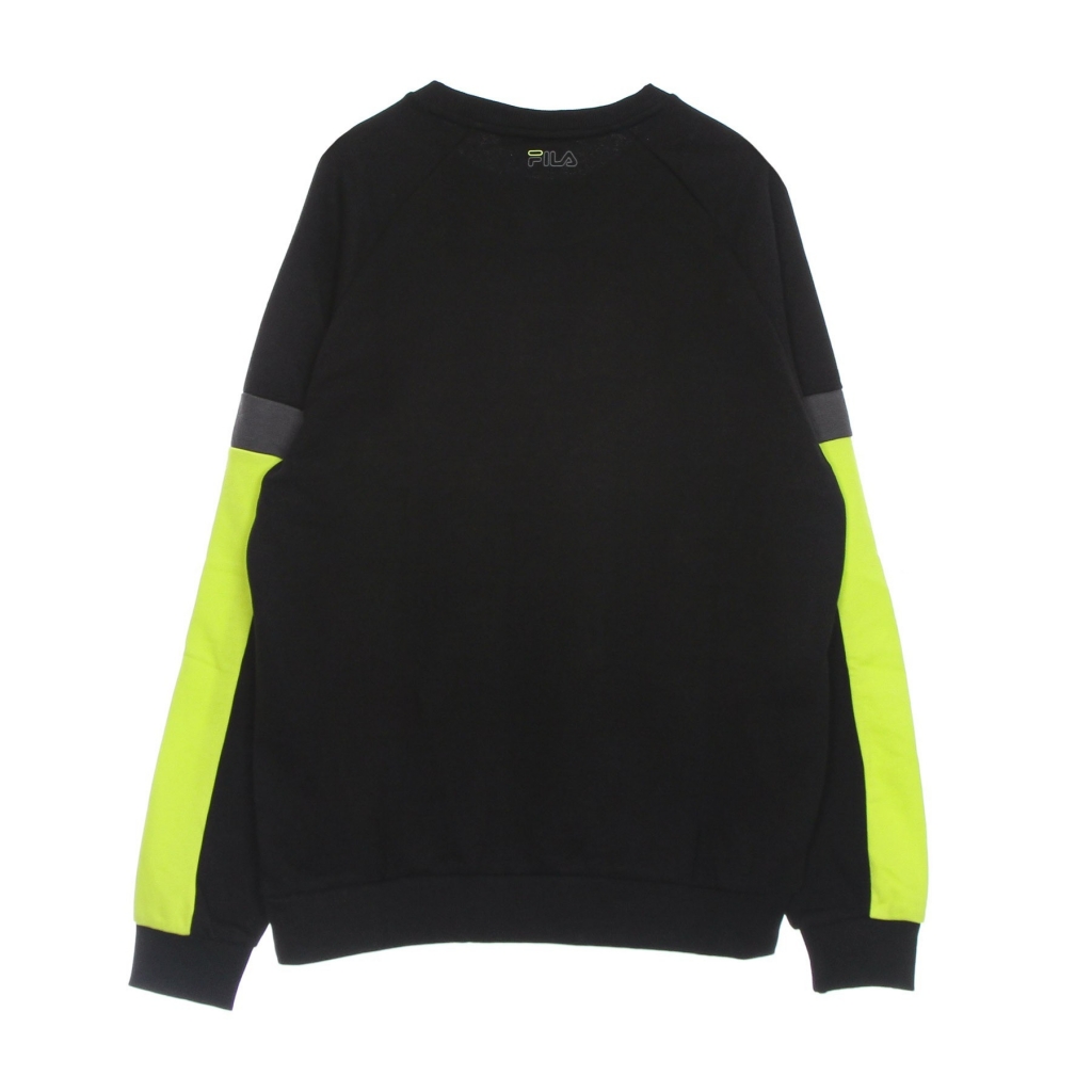 felpa leggera girocollo uomo ponto blocked crew sweat BLACK/ASPHALT/SULPHUR SPRING