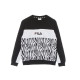 felpa leggera girocollo ragazzo katy blocked crew ZEBRA ALLOVER/BLACK/BRIGHT WHITE